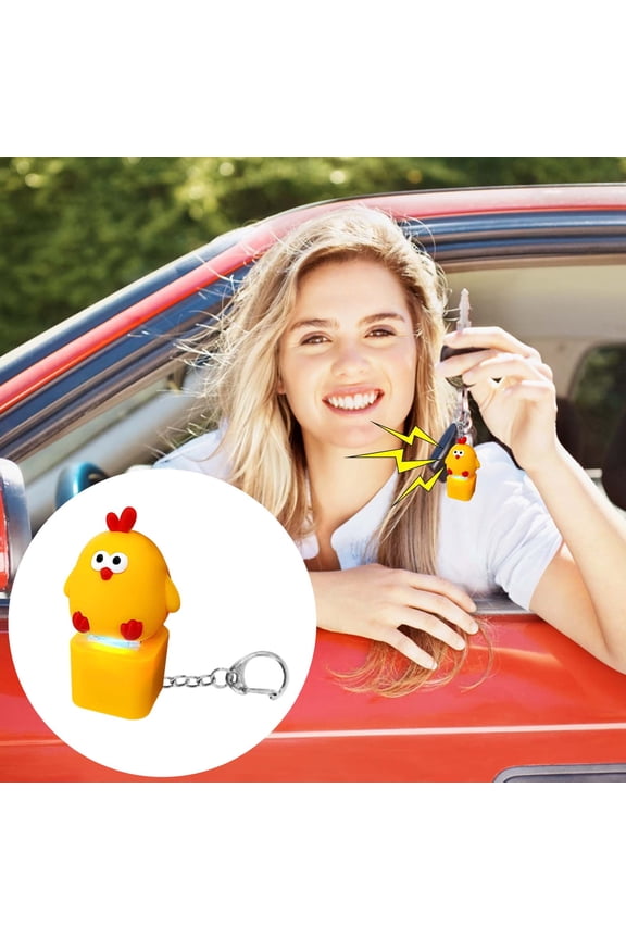 Yellow Chicken Keychains with Light Small Gift for Toddlers Adults Stress Fidge Relieve,Suitable for Bag Key Car Ornaments Party Favors and Christmas Stocking Stuffers Birthday Thanksgiving