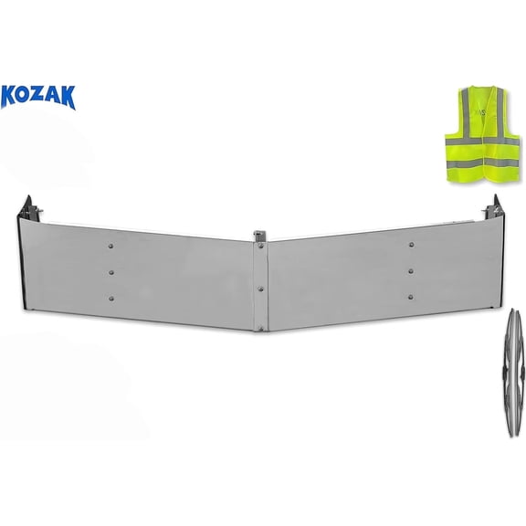 KOZAK 14" Drop Visor Stainless Steel 430 Compatible with T880 (Sleeper Trucks Only)