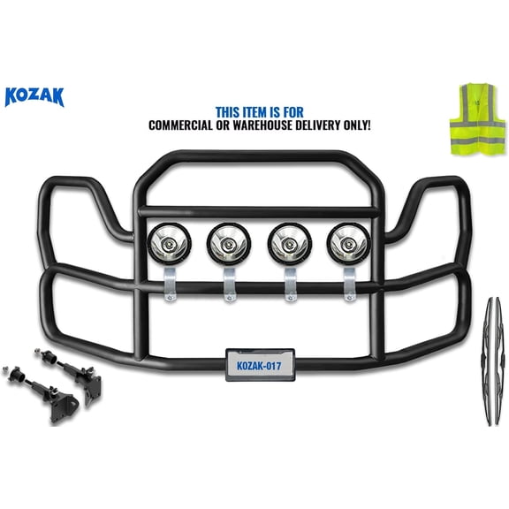 KOZAK Black Front Grille Deer Brush Bumper Guard Compatible with Volvo VNL New 2025+