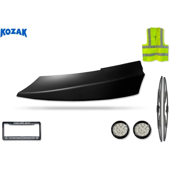 KOZAK Bumper Black Corner Left (Driver) Side Compatible with International Prostar 2008+