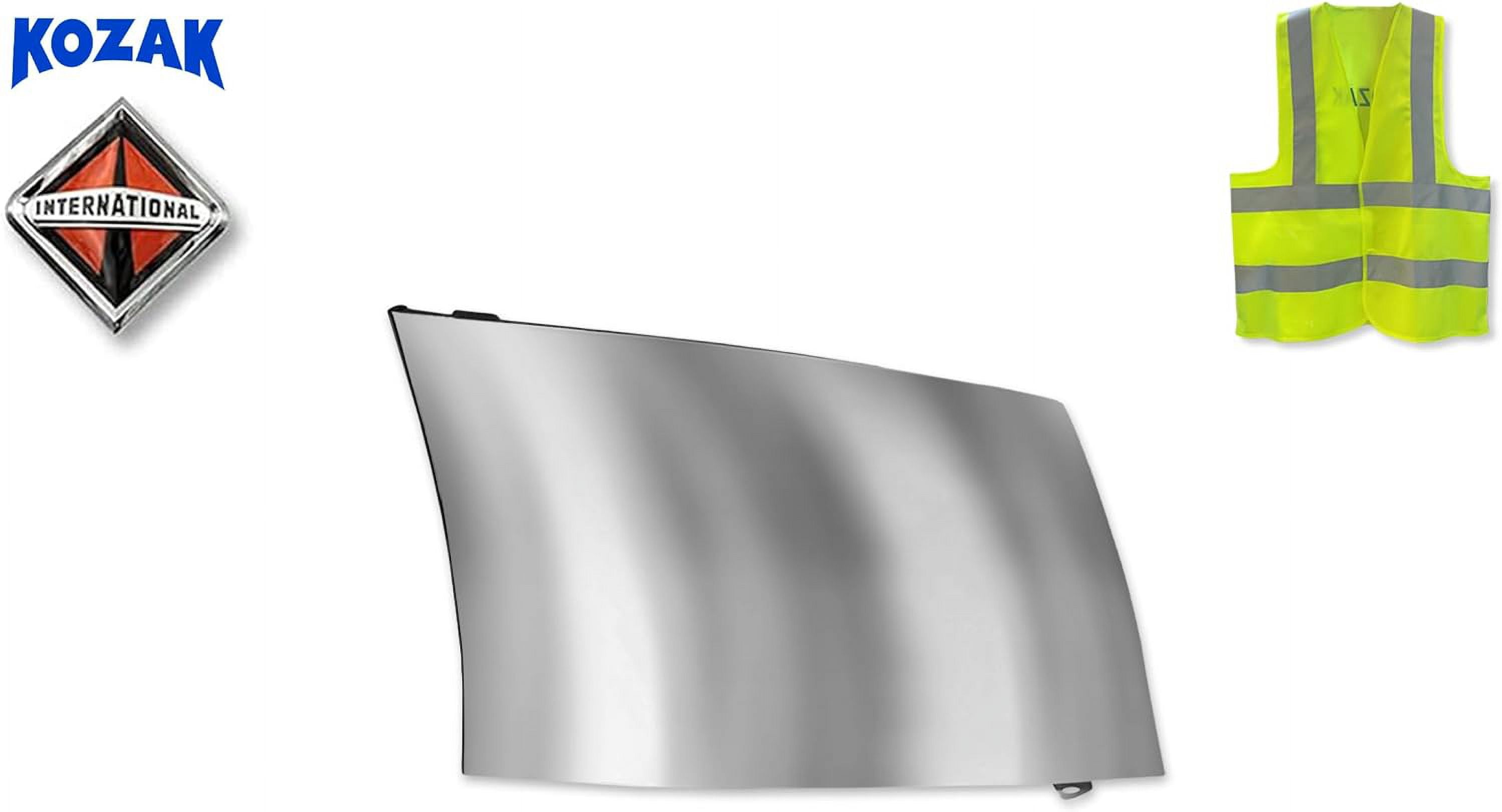 KOZAK Short Headlight Chrome Trim For Kenworth T680 Next Gen 2022+ (Right Passenger Side) – Includes Logo & Reflective Vest