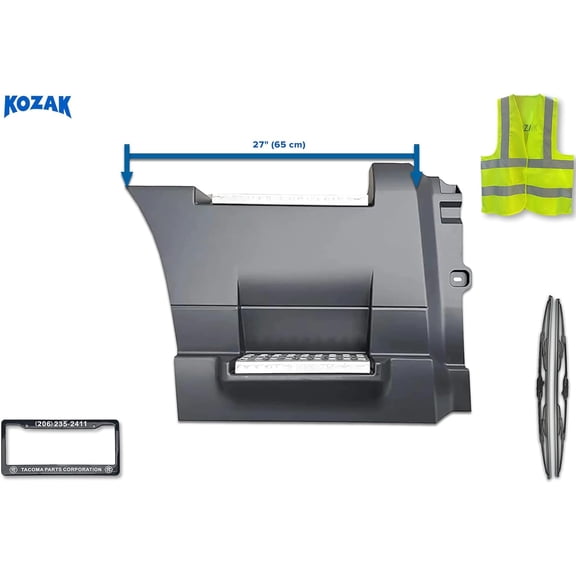 KOZAK Compatible with Volvo VNL 2018+ Rear Step Side Fairing Panel Right Passenger Side 27" (65 cm) with steps