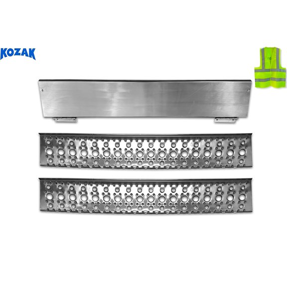 KOZAK Fairing Steps 37.5" (2 Pcs) & Step Skirt of Front Side Fairing Step Aluminum Metal Set fit Left Driver Side Compatible with Freightliner Cascadia 2008-2017