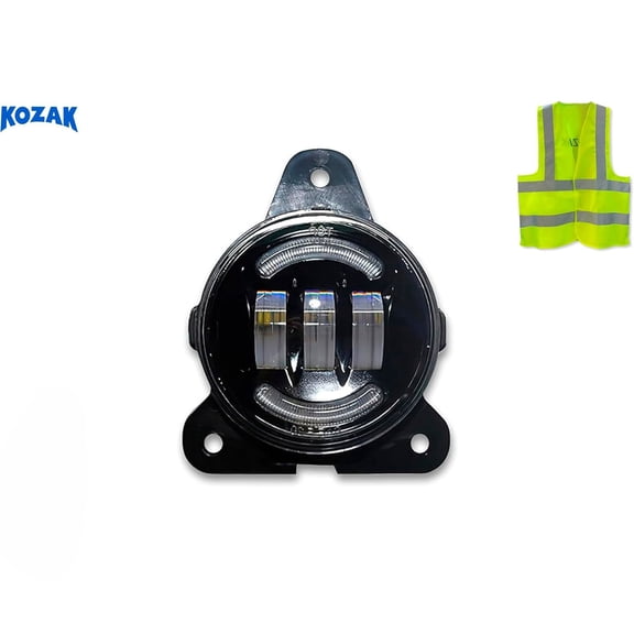KOZAK Fog Light Full LED Fog Lamp Black Housing Left Driver Side OEM # A06-51909-001 compatible with Volvo VNL VT 2018+