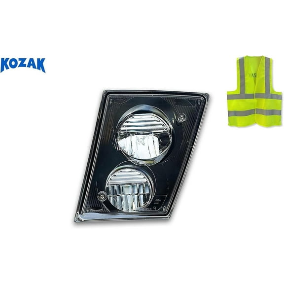 KOZAK Compatible with Volvo VNL 2004-2017 Fog Light LED Lamp Left Driver side