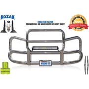 KOZAK Grille Deer Moose Brush Bumper Guard Herd 300 w/Brackets & 22 LED Bar 120W Compatible with Volvo VNL 780 2004-2017
