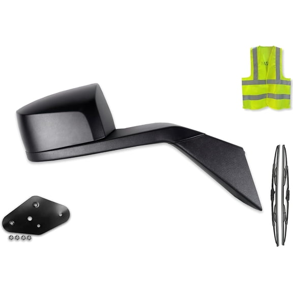 KOZAK Hood Mirror Black Right Passenger Side With Mounting Kit Compatible with Volvo VNL 2004-2017