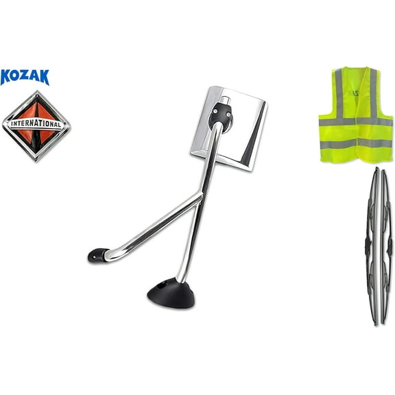 KOZAK International Durastar Towing Hood Mirror Chrome Left Driver Side