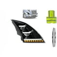 thumbnail image 1 of KOZAK LED DRL Sequential Amber Turn Signal Headlight Compatible with Volvo VNL/VNR 2018-2021, Black Passenger Right Side + Logo, 22" Wipers & Vest, 1 of 8