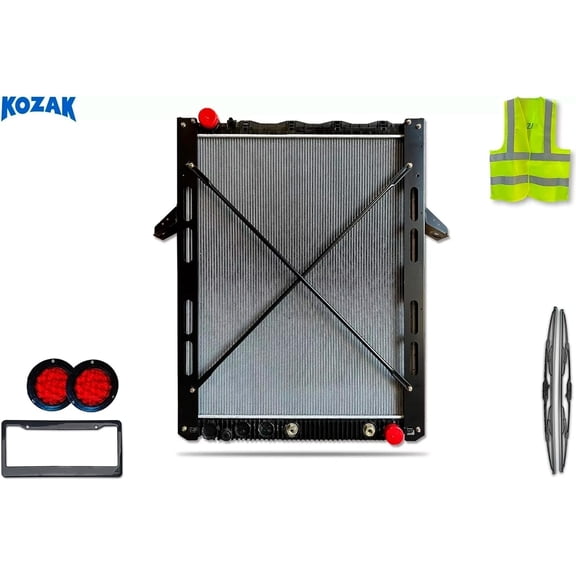 Radiator 21146404 WITH Frame (Kozak) Compatible with Volvo VNL, VNM 2008-2017; VHD, VNX 2017; VNX 2015