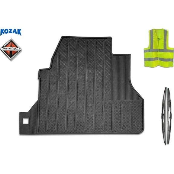 KOZAK Rubber Floor Mat, Left Driver Side, Fits Accessories International Prostar Plus