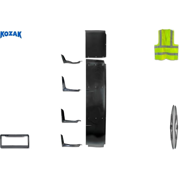 KOZAK Top and Lower Wind Fairing Cab Extenders w/Brackets 4 Pcs Set (Left Driver Side) Compatible with International LT LT625