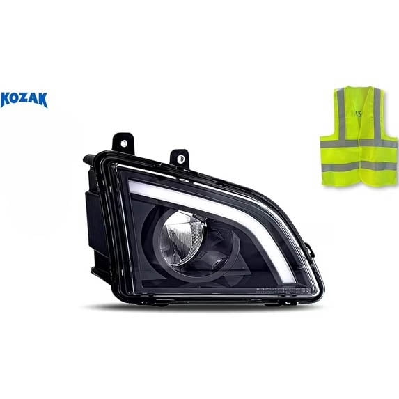KOZAK Compatible with Volvo VNL 2018-2023 LED Fog Light Black Right Passenger Side