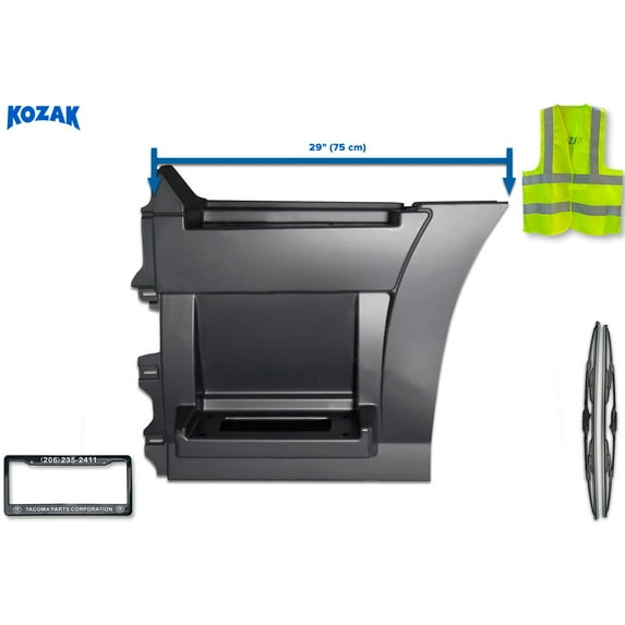 KOZAK Compatible with Volvo VNL 2004-2017 Rear Step Side Fairing Panel Left Driver Side 29" (75 cm)