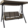 thumbnail image 1 of Kozyard Brenda 3-Seat Patio Swing Chair, Outdoor Porch Swing Glider with Adjustable Canopy, Side Pouches, Breathable Seat and Back, for Garden, Poolside, Backyard (Taupe), 1 of 7