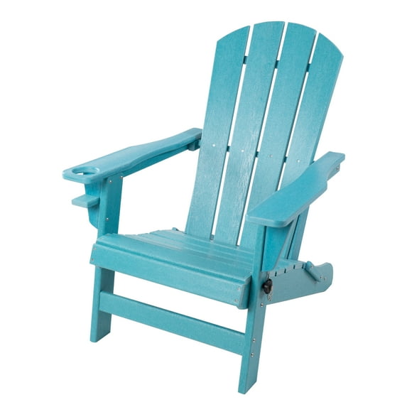 KOZYARD Foldable High Density Resin Outdoor Patio Adirondack Chair - 22"x32" Aqua