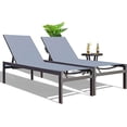 thumbnail image 1 of Kozyard Aluminum Outdoor Full Flat Chaise Lounge Recliner for Pools Patio Outdoor Lounging - Comfortable Patio Chair Poolside Lounger (Gray, 2 Pack), 1 of 7