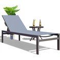 thumbnail image 1 of Kozyard Aluminum Outdoor Full Flat Chaise Lounge Recliner for Pools Patio Outdoor Lounging - Comfortable Patio Chair Poolside Lounger (Gray, 1 Pack), 1 of 7