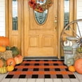 thumbnail image 1 of KOZYFLY Buffalo Plaid Rug 27.5x43 Inches Orange and Black Checke Rug Halloween Fall Door Mat Cotton Washable Area Rugs Door Mat Outdoor Entrance for Front Porch Entryway Fall Farmhouse, 1 of 8