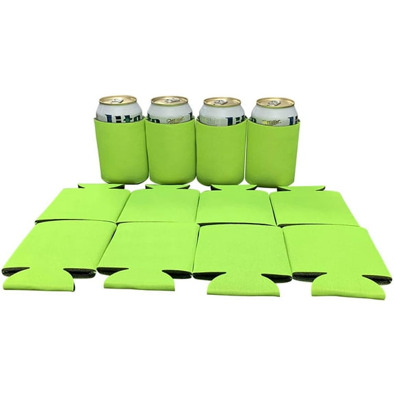 KP KOOL PRODUCTS Blank Beer Can Cooler Sleeves, Plain Bulk Collapsible Soda Cover Coolies Pack of 25, DIY Personalized Sublimation Sleeves for All Kind of Occasions and Parties