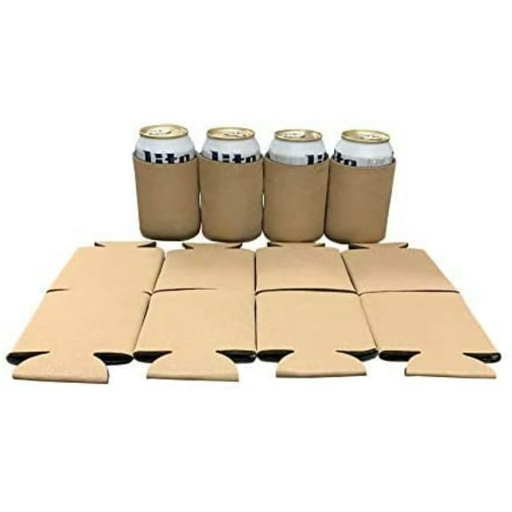 KP KOOL PRODUCTS Blank Beer Can Cooler Sleeves, Plain Bulk Collapsible Soda Cover Coolies Pack of 25, DIY Personalized Sublimation Sleeves for All Kind of Occasions and Parties