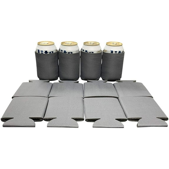 KP KOOL PRODUCTS Blank Beer Can Cooler Sleeves, Plain Bulk Collapsible Soda Cover Coolies Pack of 25, DIY Personalized Sublimation Sleeves for All Kind of Occasions and Parties