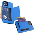 thumbnail image 1 of KP KOOL PRODUCTS New Quality Hard Back Cover with ID Credit Card Slot Holder Wallet Case for iPhone12 Pro/12 or iPhone 12 Pro Max (iPhone 12 Pro Max, Blue), 1 of 3