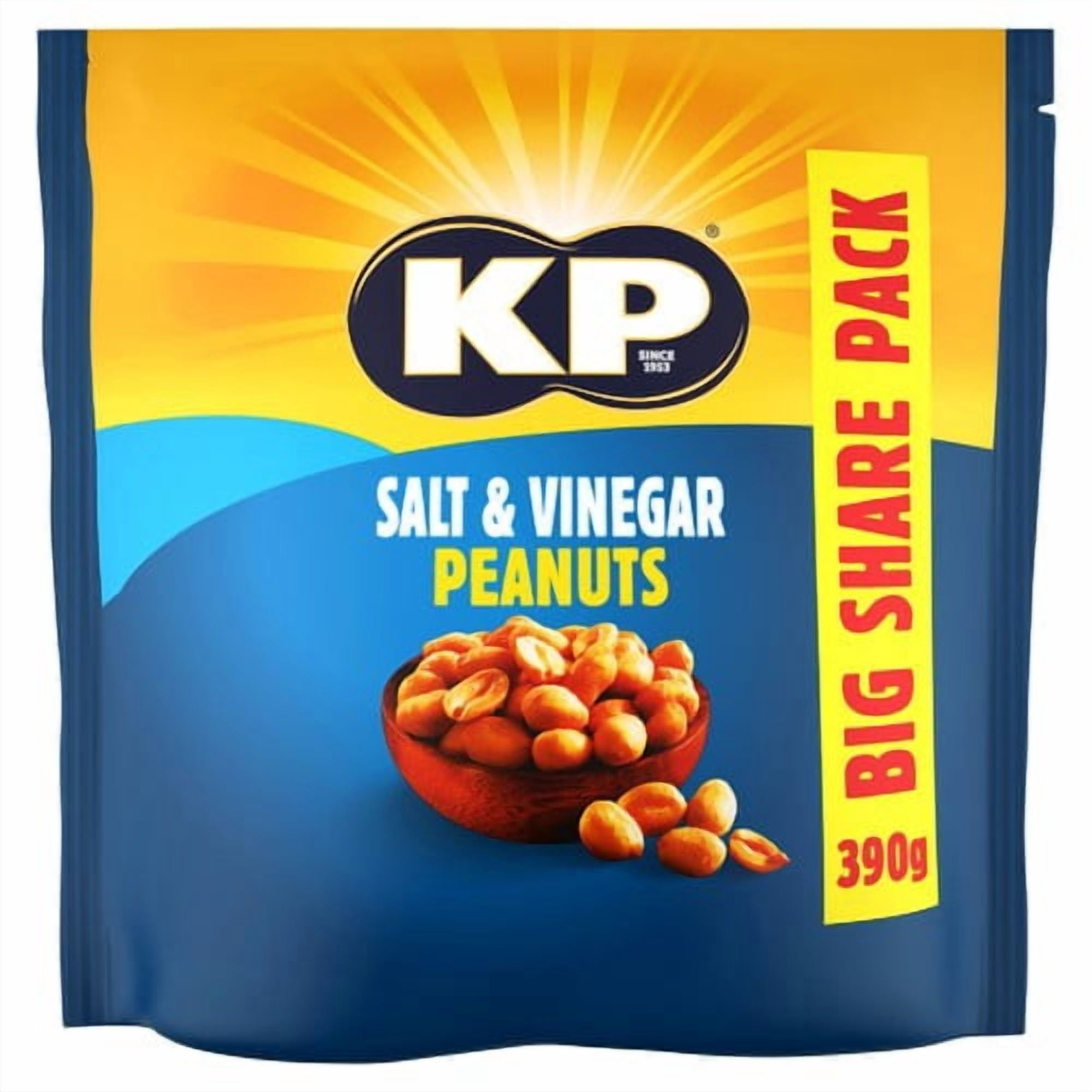 KP Nuts Salt & Vinegar Peanuts 390g, British Import (Pack of 3)