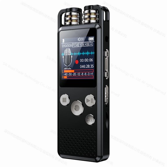 KP666 Professional Voice-Activated Mini Digital Clear Sound Recorder Pen PCM 1536KBPS Stereo Recording Dual Microphones Denoise Lecture Meeting Dictaphone