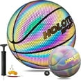 thumbnail image 1 of MILA CHIC Basketball, Holographic Basketball Size 7 (29.5") for Adults, Reflective Glowing Composite Leather Basketball with Pump, Indoor Outdoor Night Basketball Gifts for Boys Girls, 1 of 8
