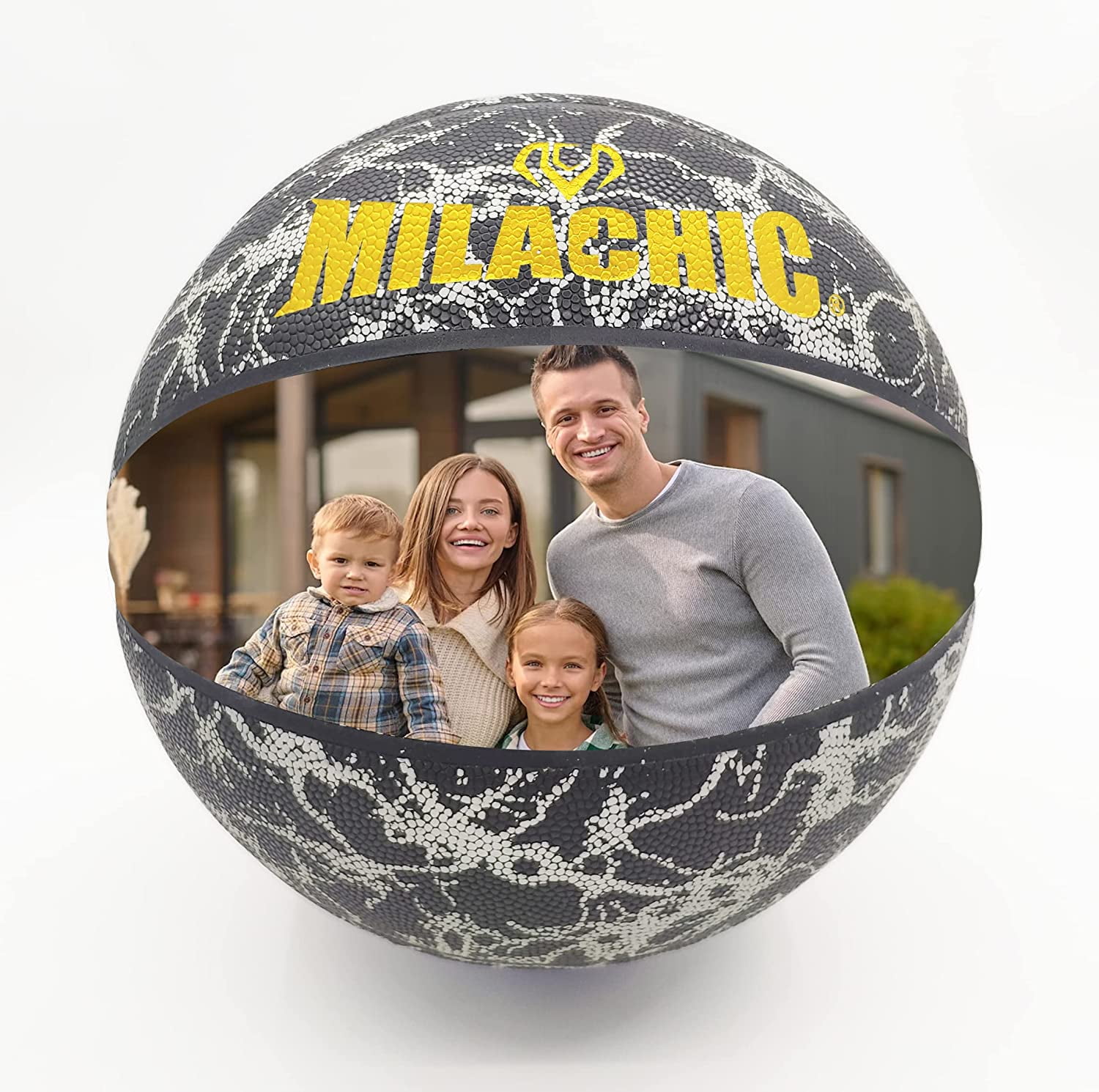 KPASON Customized Basketball, Custom Name or Photos on Basketball, Personalized Holographic Basketball Indoor Outdoor Official Size 7/29.5", Special Basketball Gifts for Boys, Girls, Men, Women