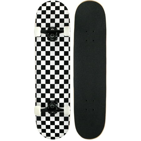 KPC Pro Skateboard Checker Black/White 7.75"