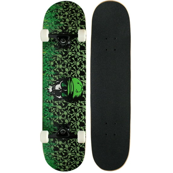 KPC Pro Skateboard Green Flame 7.75"