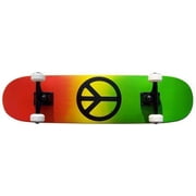KPC Pro Skateboard Rasta Peace Sign 7.75