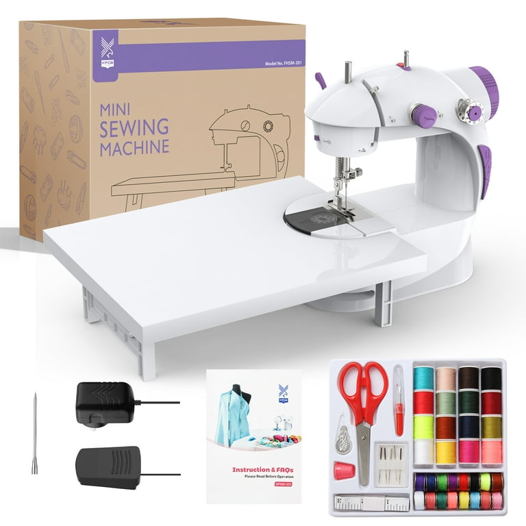 Mini Sewing Machine for Beginners + Extension Table + 42 Pcs