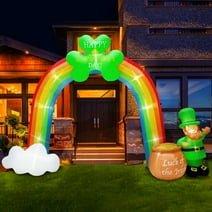 KPCB Tech St Patricks Day Inflatables Outdoor Decorations 10 FT - Pre-lit Decor with 11 LED Lights for Yard Party