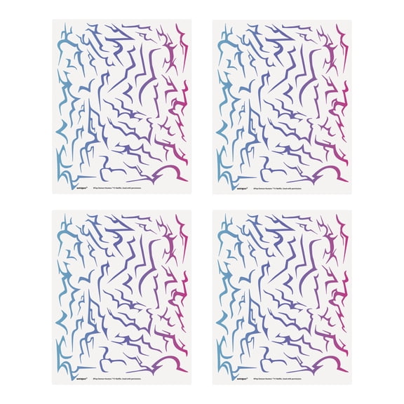 KPop Demon Hunters 4 Count Multicolor Temporary Tattoos