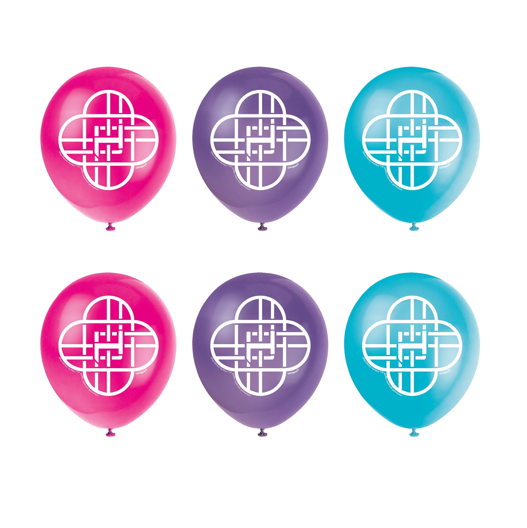 KPop Demon Hunters 8 Count 12IN Multicolor Latex Balloons