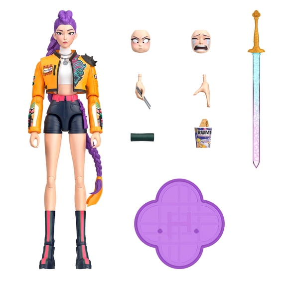 KPop Demon Hunters HUNTR/X Rumi 6-inch Action Figure with Accessories & Swappable Faces & Hands