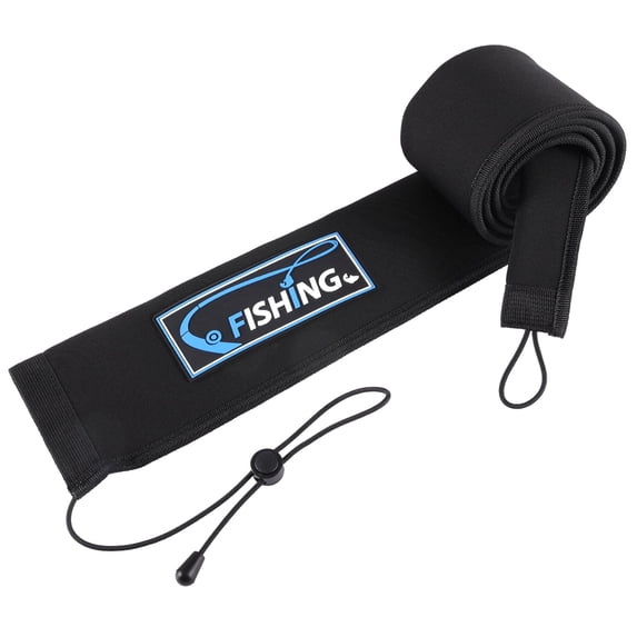 Neoprene Fishing Rod Sleeve for Casting, Trolling, Spinning Rods - Lightproof Fishing Pole Sock for Storage & Transportation (Black, 65in)