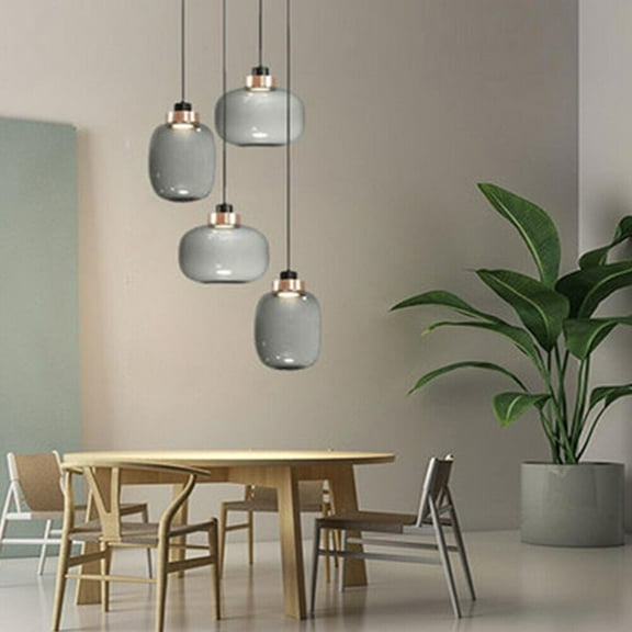 KPIBEST 4-Light Pendant Lighting, Adjustable Pendant Light Fixture for Kitchen Island,  Modern Glass Chandeliers for Dinning Room Over Table Bedroom