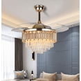 thumbnail image 1 of KPIBEST 42" Luxury Crystal Invisible Ceiling Fan Lamp Remote Control LED Chandelier Gold Home Decor, 1 of 11