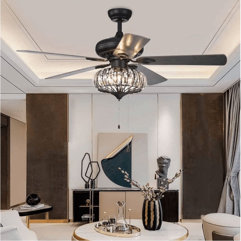 TFCFL Farmhouse Ceiling Fan With Light Kit – 52-Inch Remote Control Fan & Chandelier For Living Room, Dining Room