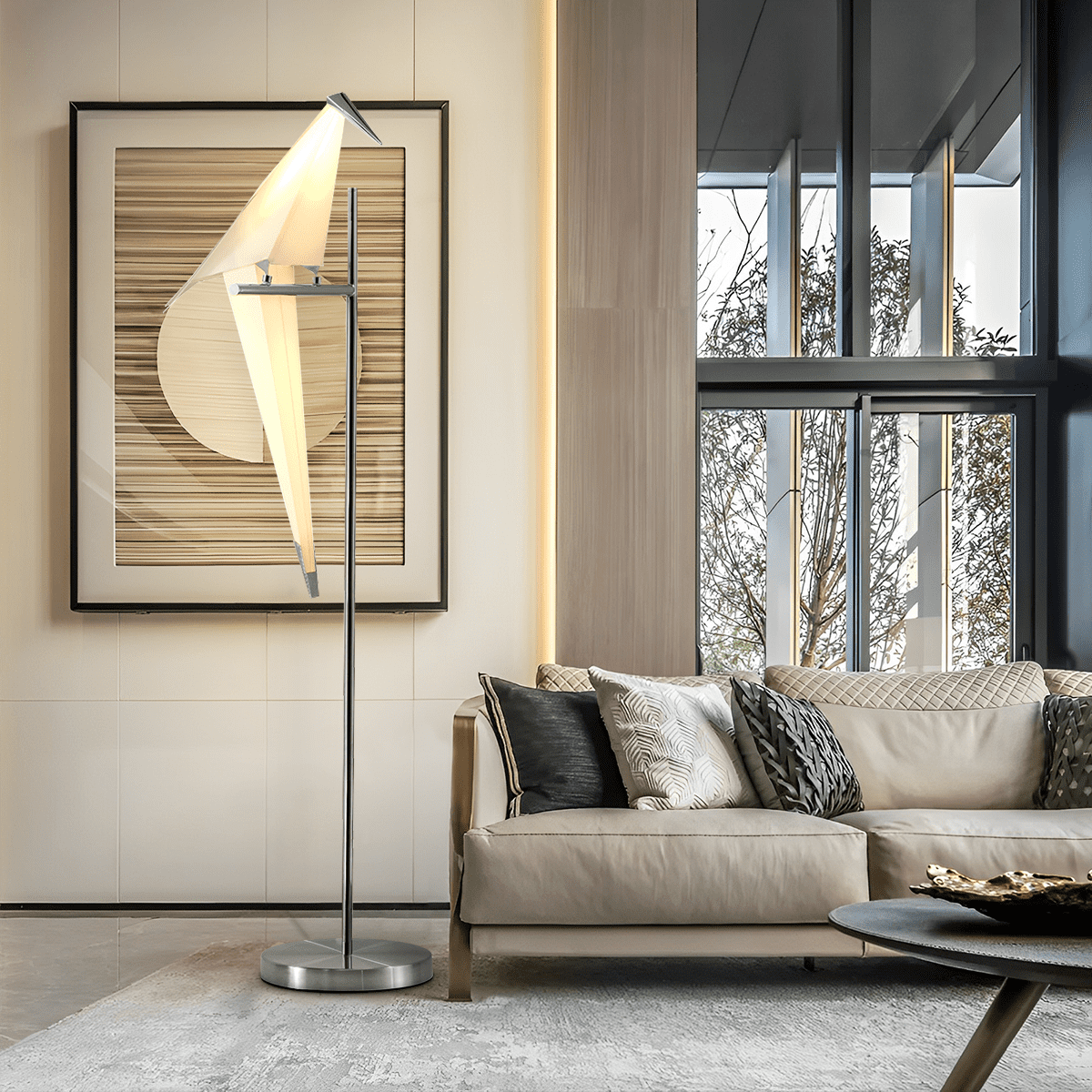 KPIBEST 62.9" Floor Lamp Standing Light Vertical Lamps Lights LED Bird Floor Lamp Modern Light for Living Room or Office Tasks Contemporary