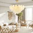 thumbnail image 1 of KPIBEST 8 Light Crystal Chandelier Antique Gold Semi Flush Mount Ceiling Light Fixture E14 Vintage Large Indoor Pendant Lighting, 1 of 11