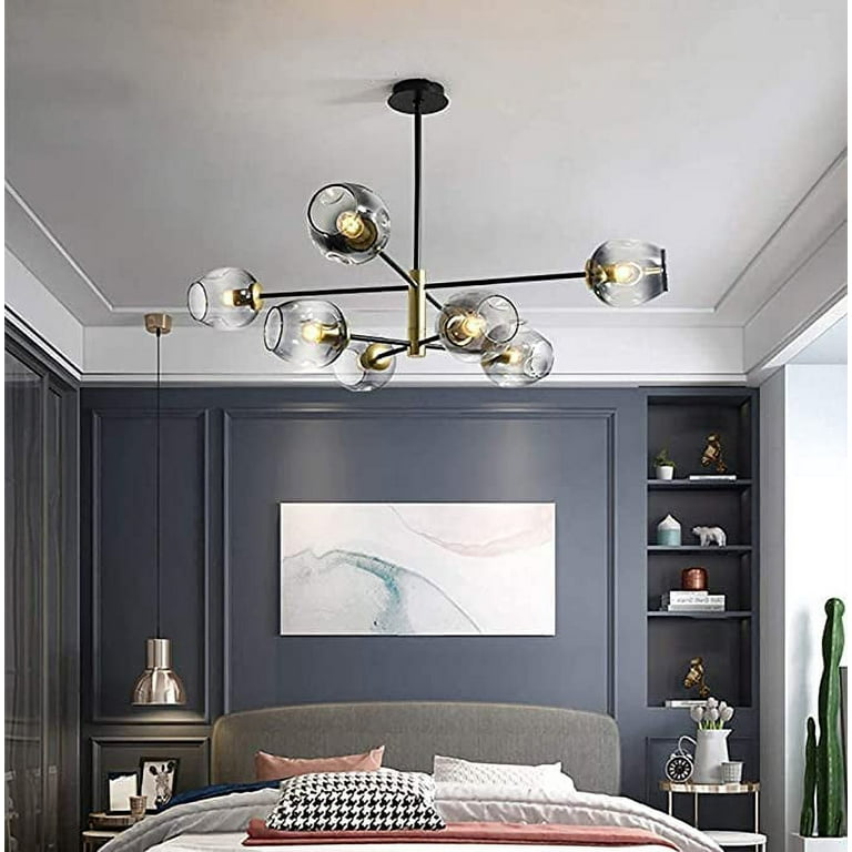 KPIBEST 8 Light Sputnik Chandelier Pendant Lighting Gradient grey