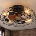 thumbnail image 1 of KPIBEST Farmhouse Ceiling Fan Caged Ceiling Fans with Remote,6 Speeds Fandaliers Bladeless Ceiling Fan for Dinner Room,Bedroom,Living Room,Kitchen, 1 of 12