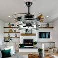 thumbnail image 1 of KPIBEST Industrial Ceiling Fan 42" Ceiling Fan with Retractable Blades, Vintage Acrylic Chandelier Fan Light Fixtures, 1 of 9