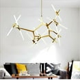 thumbnail image 1 of KPIBEST Mid Century Gold Sputnik Chandelier Large 20-Lights LED Chandelier Semi Flush Mount Ceiling Light Contemporary Round Dining Room Island Pendant Light Fixture, 1 of 19