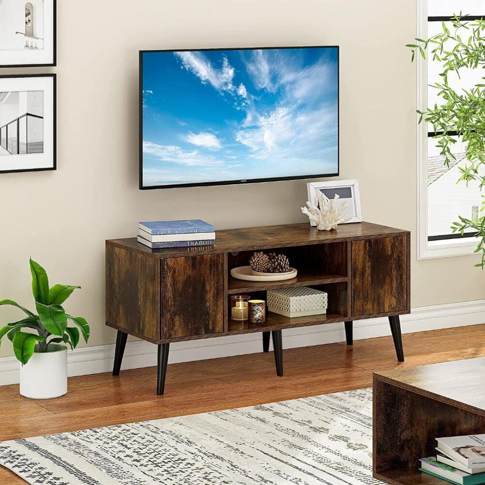 Tv Bench KPIBEST Mid-Century Modern TV Stand for TVs up to 55